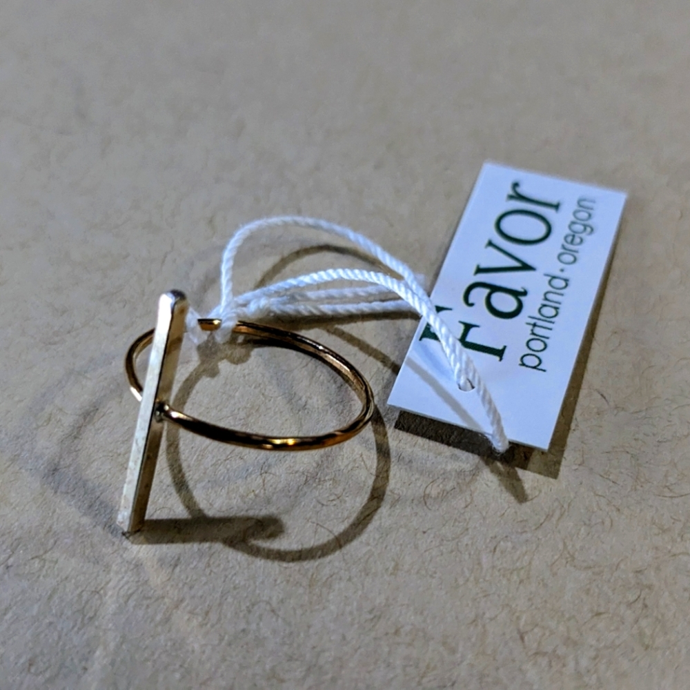 NWT Favor Jewelry Sterling Silver and Gold Fill Bar Ring Size 6